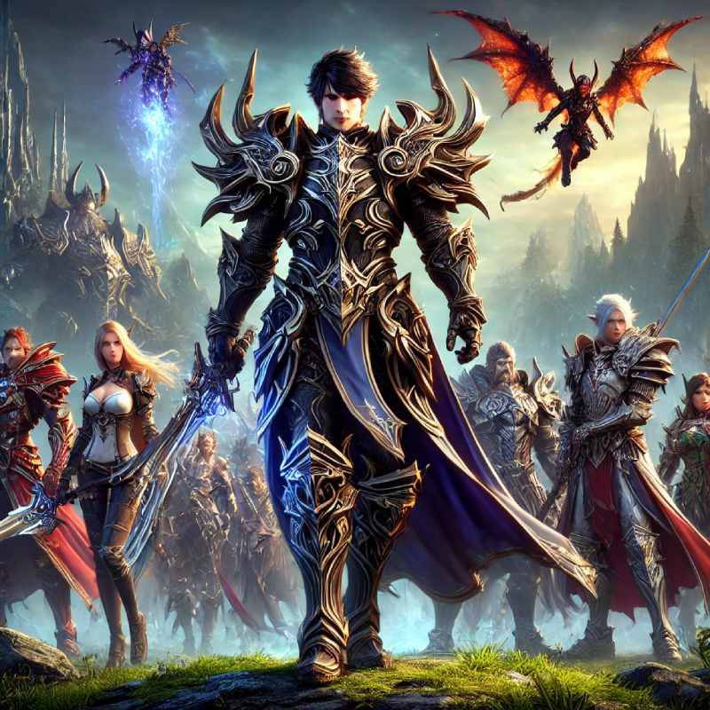 A dark paladin leading his party