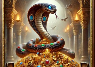 Basilisk guarding a treasure