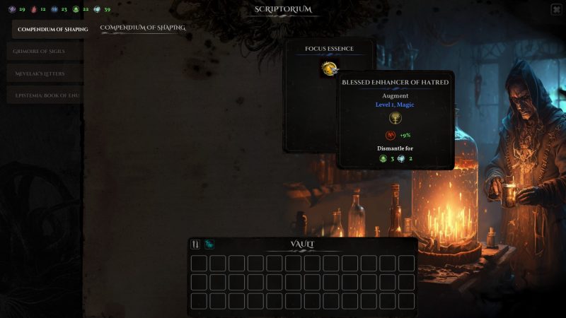 The crafting system in The Compendium of Shaping The crafting system in The Compendium of Shaping