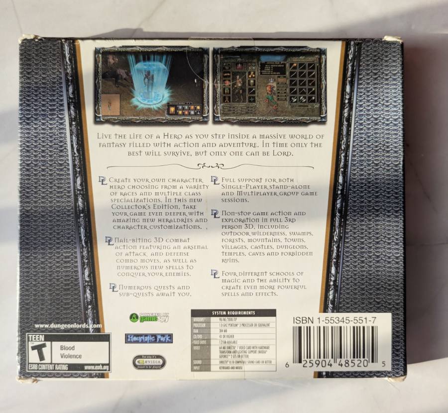 Back of Dungeon Lords Jewel Case Back of Dungeon Lords Jewel Case