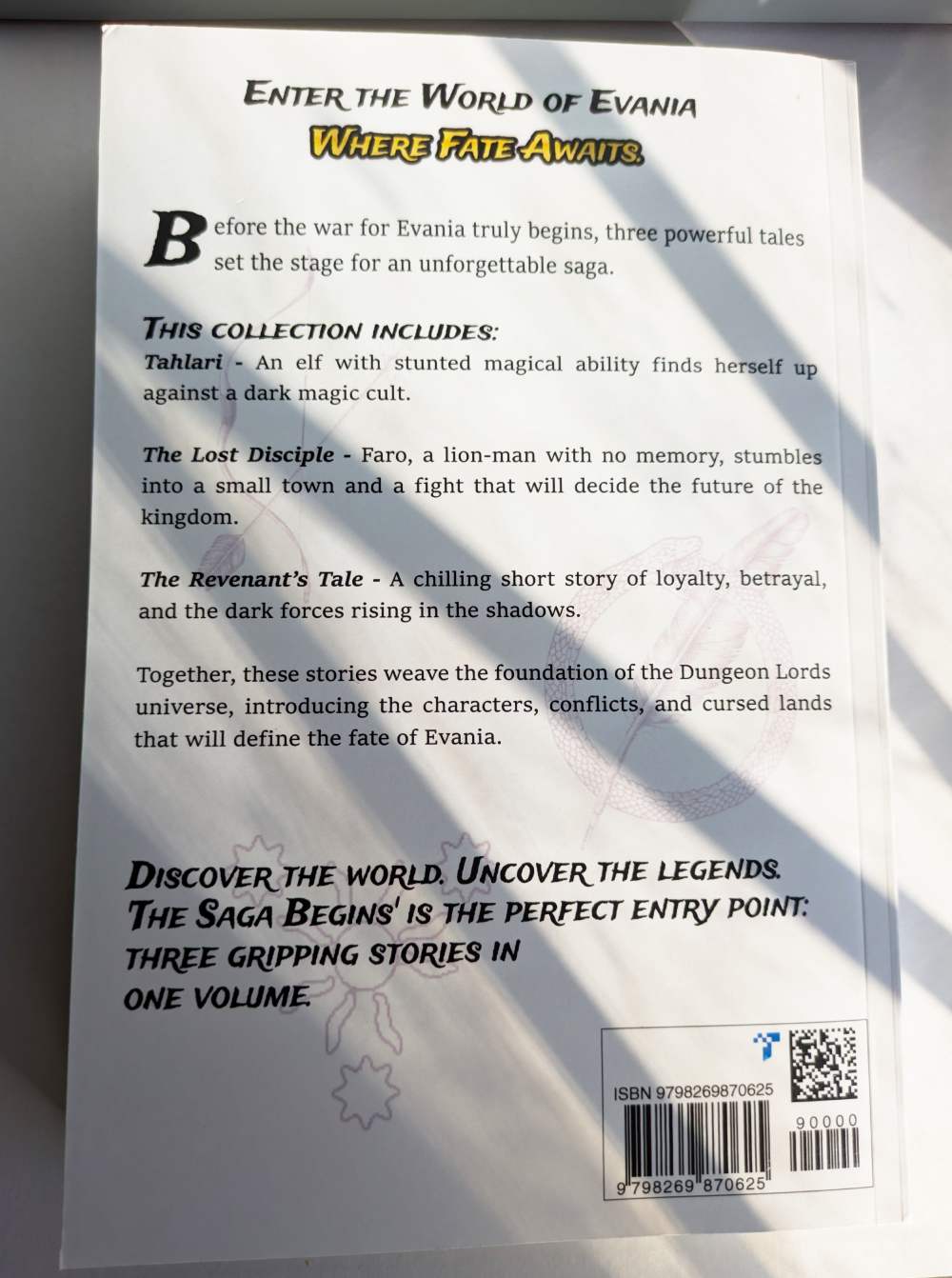 Back Cover of The Saga Begins Collection